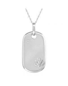 US Military Dog Tag Pendant in Sterling Silver